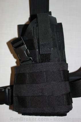 Black Molle Tactical Pistol Holster Universal 9mm .40 45acp Drop Leg -img-3