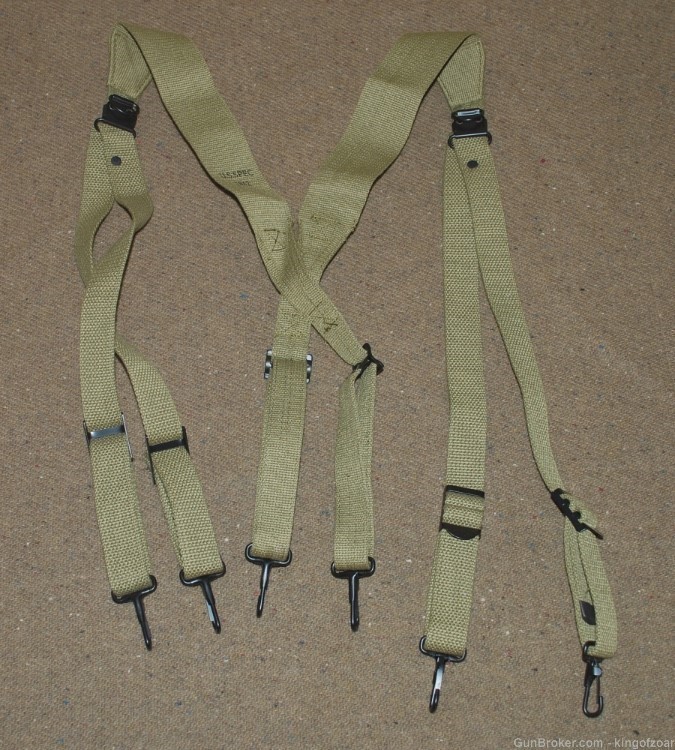 Reproduction WWII US M1936 Combat Suspenders Y - Straps in Khaki-img-0