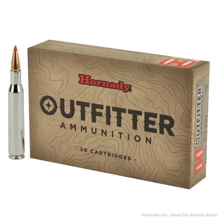 .270 Win Hornady Outfitter 200 Rounds 10 boxes 130gr CX Lead Free 270 Ammo-img-0