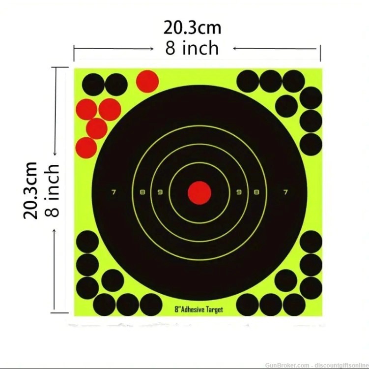 25pcs Self-Stick Paper Targets- 8 Inches round GREAT DEAL!!-img-0