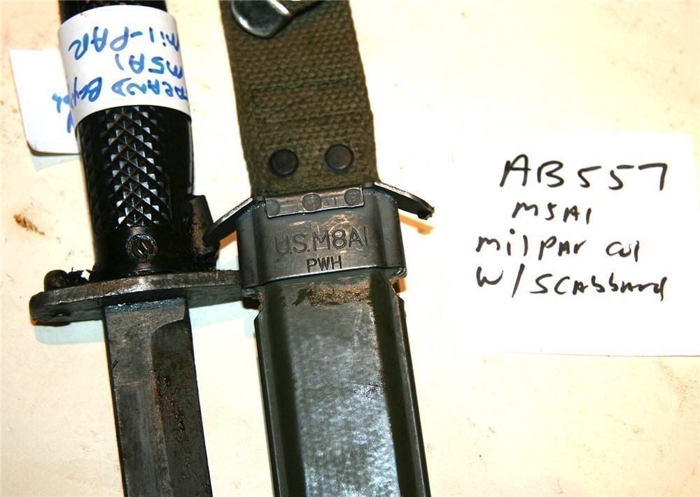 M1 Garand Bayonet, M5A1 “Mil-par Col”W/Scabbard, - #AB557-img-1