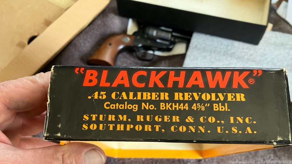 Ruger Blackhawk Old Model Convertible BKH-44XBox &Shipping Sleeve 45 Colt -img-0