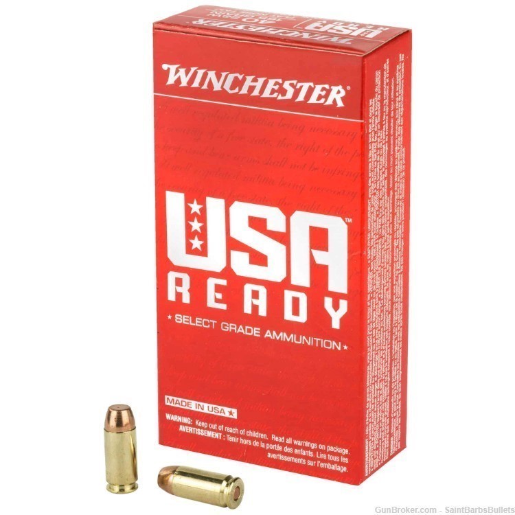 Winchester USA Ready .40 S&W 165 Grain FMJ - 50 Rounds-img-0