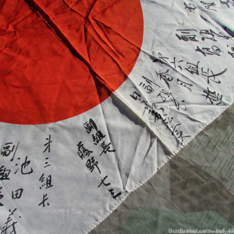 JAPANESE WW2 YOSEGAKI HINOMARU SOLDIERS GOOD LUCK MEATBALL FLAG-img-7