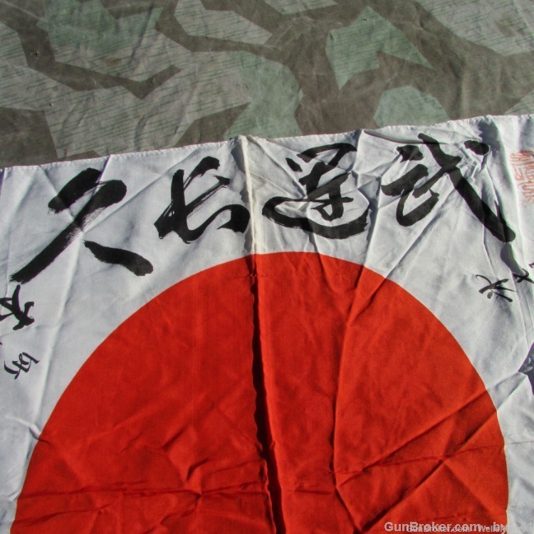 JAPANESE WW2 YOSEGAKI HINOMARU SOLDIERS GOOD LUCK MEATBALL FLAG-img-13