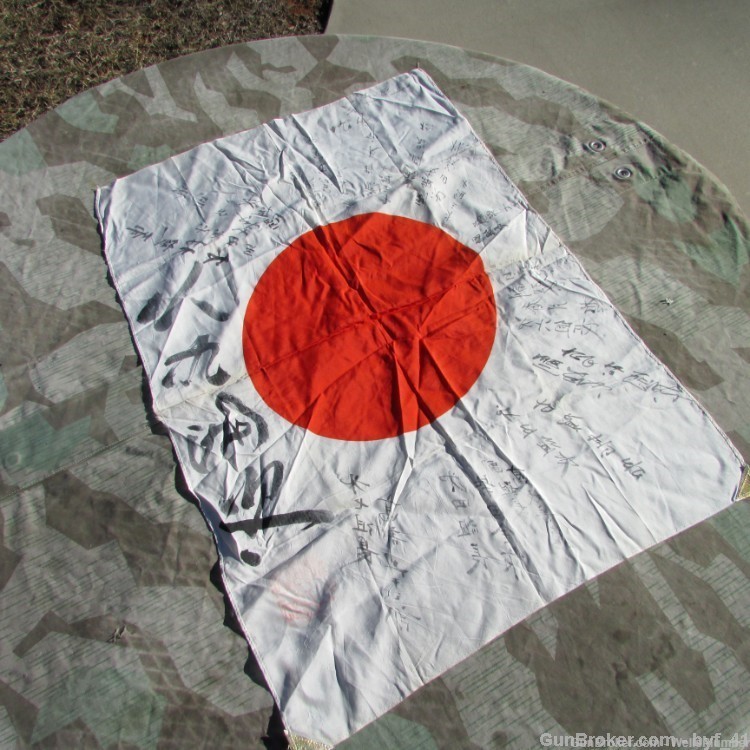 JAPANESE WW2 YOSEGAKI HINOMARU SOLDIERS GOOD LUCK MEATBALL FLAG-img-14