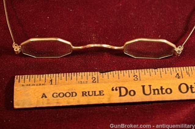 Gold Folding Glasses in Silver Case - Civil War-img-4