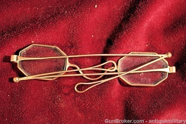 Gold Folding Glasses in Silver Case - Civil War-img-6