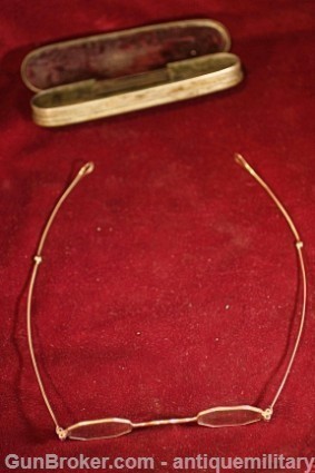 Gold Folding Glasses in Silver Case - Civil War-img-2