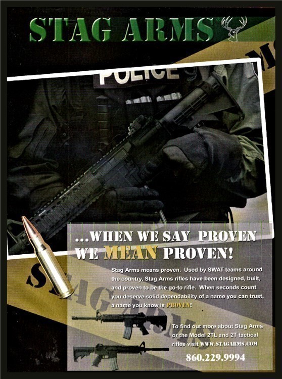 2008 STAG ARMS Model 2TL and 2T Rifle PRINT AD Police Officer-img-0