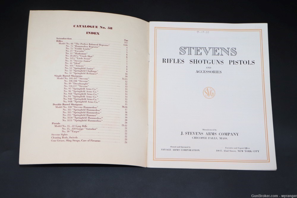 J. Stevens Vintage Original Catalog w/Retail Price List No. 58-img-3