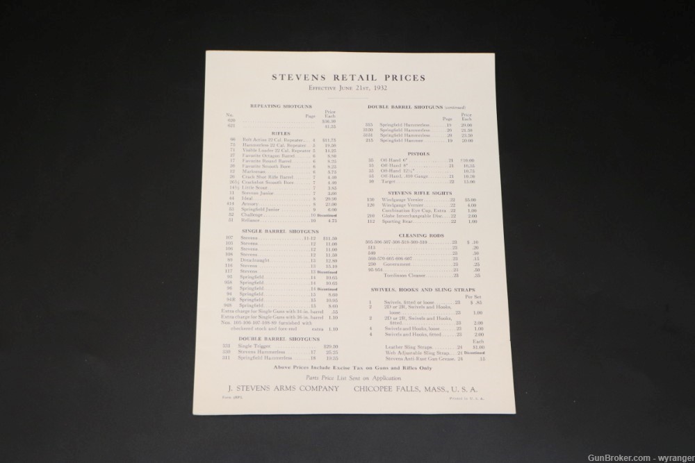 J. Stevens Vintage Original Catalog w/Retail Price List No. 58-img-2