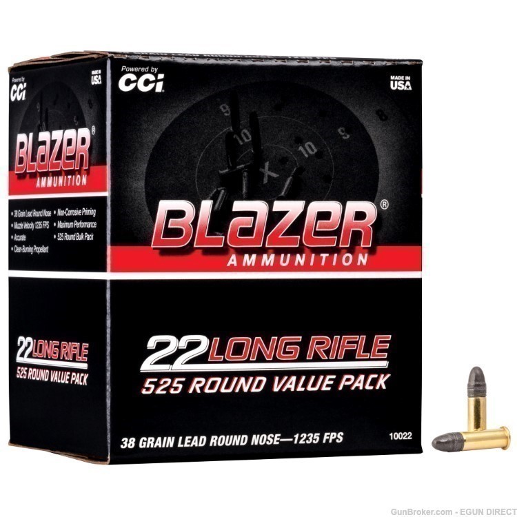 Blazer .22LR 38gr Lead Round Nose 525 Round Box-img-0