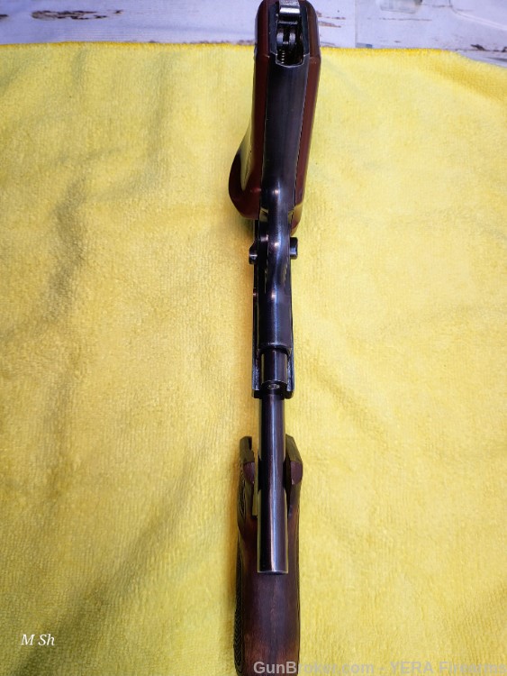 1954 French Unique D6 22LR, 6" barrel, extra Rosewood Checkered grip-img-2