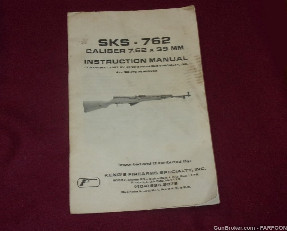 SKS-7.62X39MM INSTRUCTION MANUAL 1987-img-0