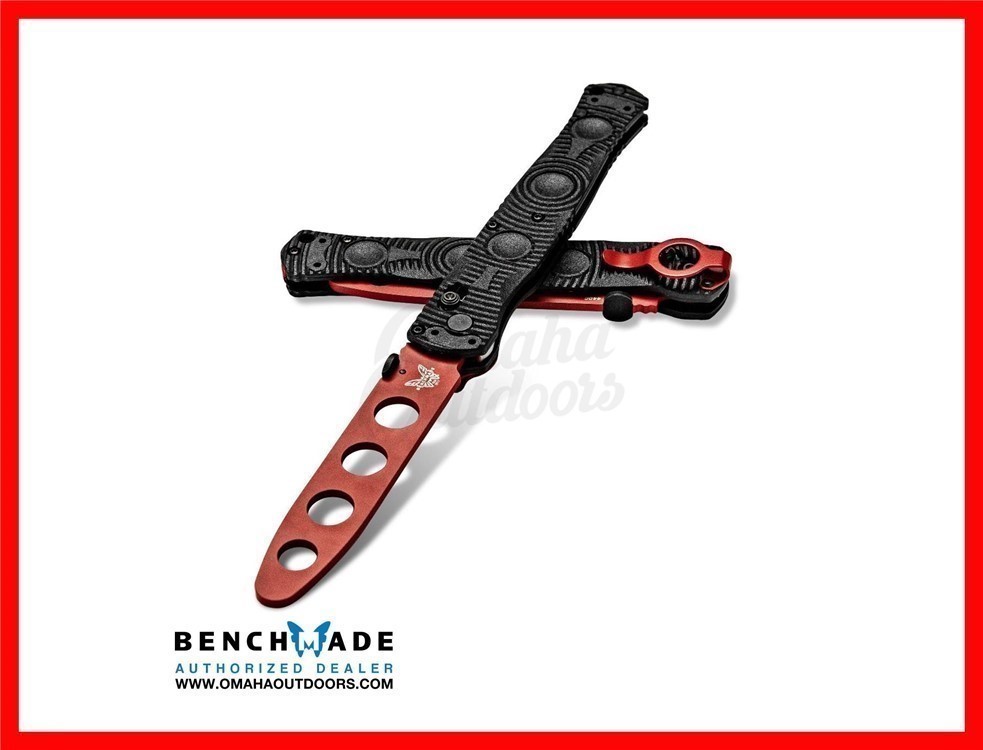 Benchmade SOCP Tactical Folding Red Trainer Knife 391T-img-0