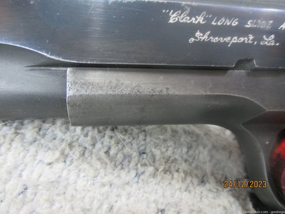 Colt Clark Custom Long slide Government Bullseye gun 45acp SEE PHOTOS!-img-3