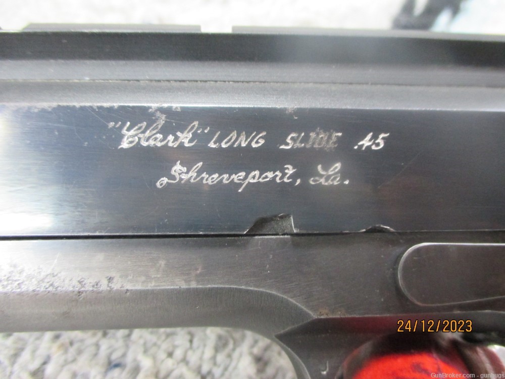 Colt Clark Custom Long slide Government Bullseye gun 45acp SEE PHOTOS!-img-4