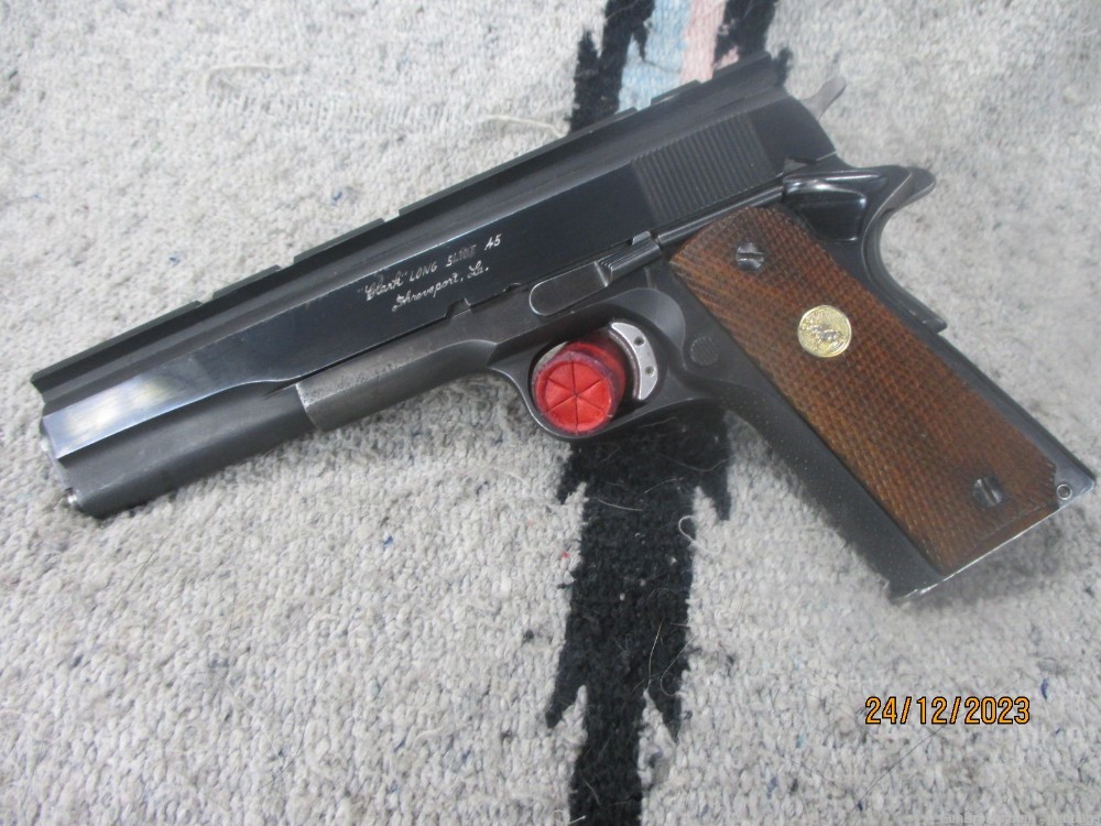 Colt Clark Custom Long slide Government Bullseye gun 45acp SEE PHOTOS!-img-0