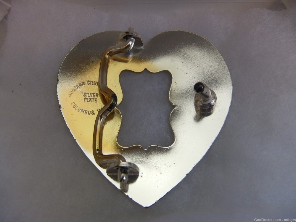 Cowboy /  Cowgirl Heart shaped Belt Buckle Montana Silver Smith -img-4