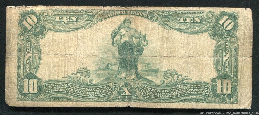 1902 $10 New York National Bank Note Currency Money-img-1