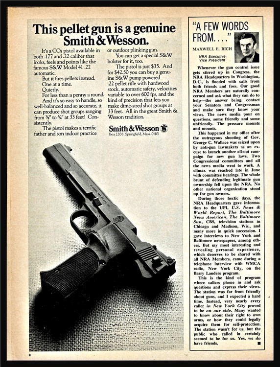 1972 SMITH & WESSON CO2 Pellet Gun Pistol PRINT AD Advertising-img-1