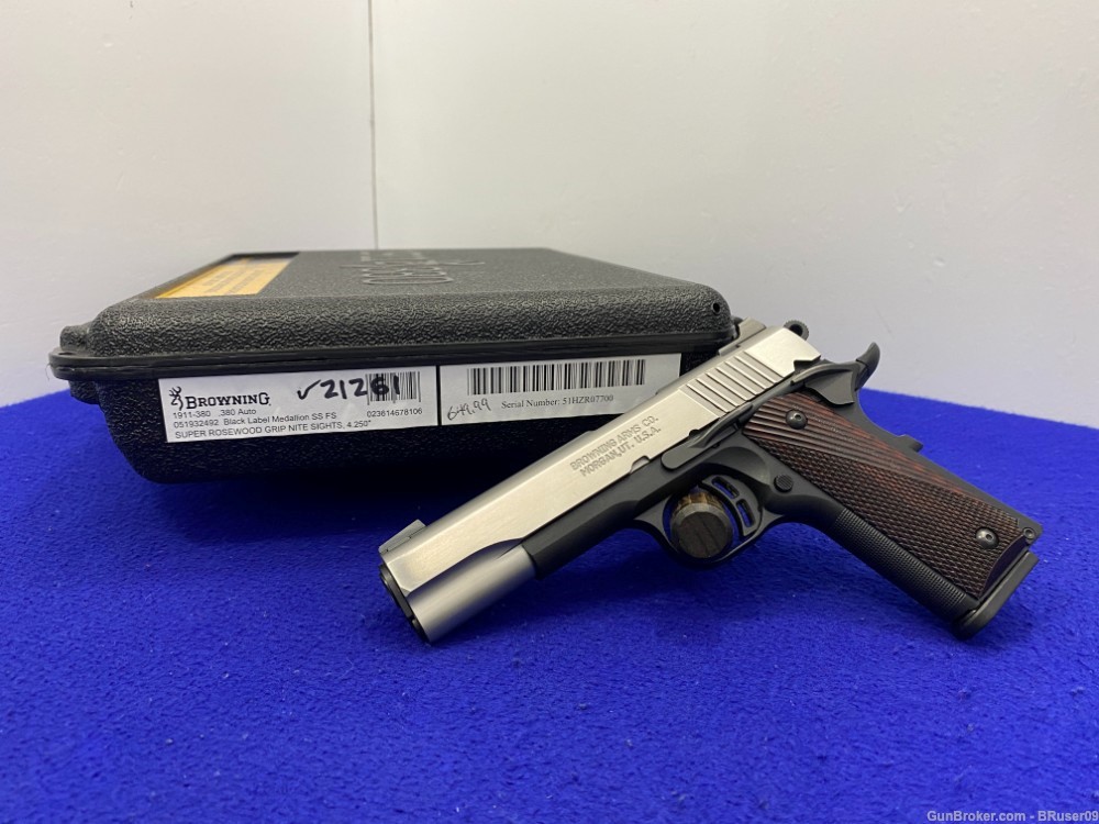 2017 Browning 1911-380 .380acp Two-Tone 4.25" *BLACK LABEL MEDALLION SS*   -img-2