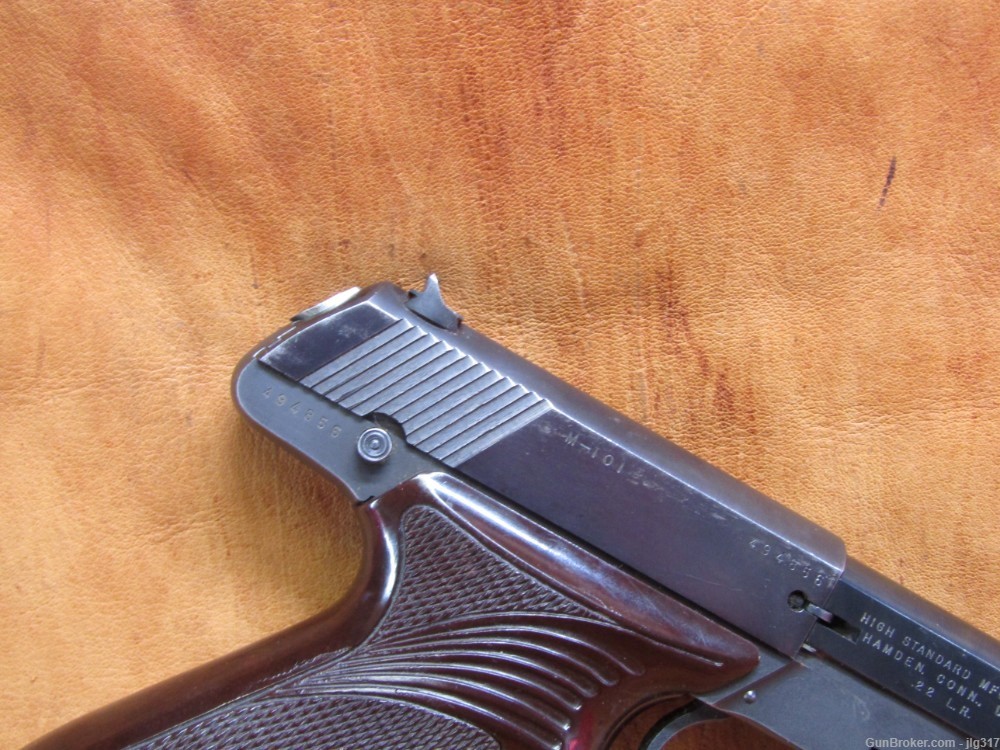 High Standard M-101 Dura-Matic 22 LR Semi Auto Pistol Made 1954 C&R Okay-img-3