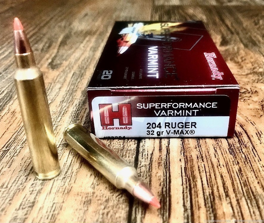 200 Rounds Hornady .204 Ruger 32gr V-Max Ballistic Tip Rifle Ammo-img-3