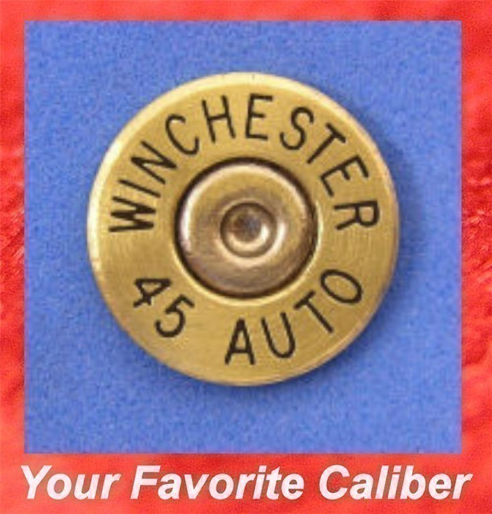Winchester Brass 45 AUTO Brass Cartridge Hat Pin  Tie Tac  Ammo Bullet-img-0