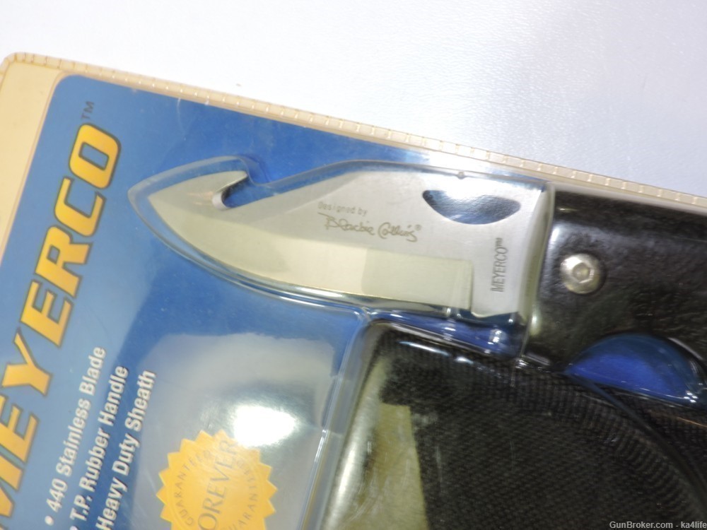 Meyerco Blackie Collins Pocket Knife Guthook With Heavy Duty Sheath-img-1