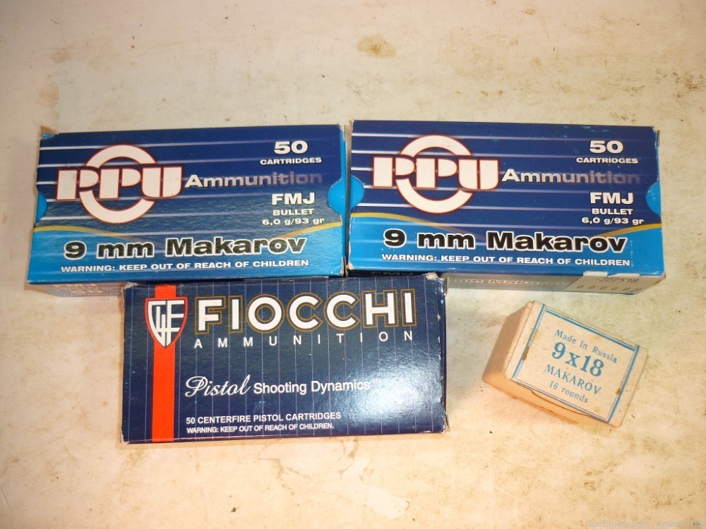 166rd - COLLECTION LOT - 9mm Makarov 9x18 - PPU Fiocchi Russian Mak Ammo-img-0