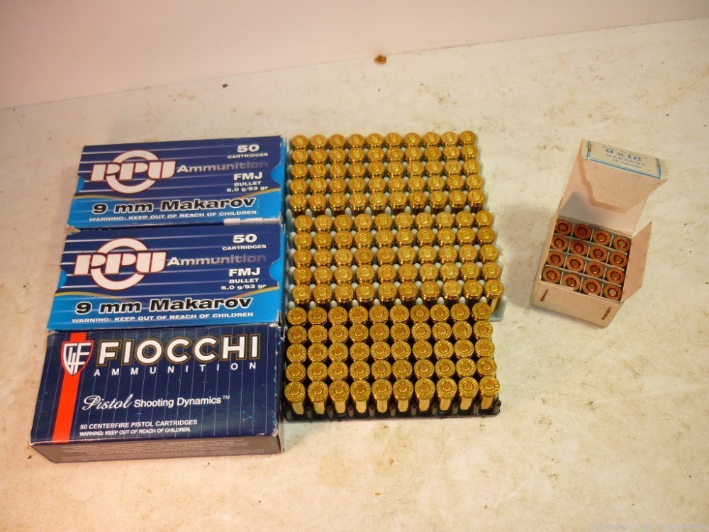 166rd - COLLECTION LOT - 9mm Makarov 9x18 - PPU Fiocchi Russian Mak Ammo-img-1