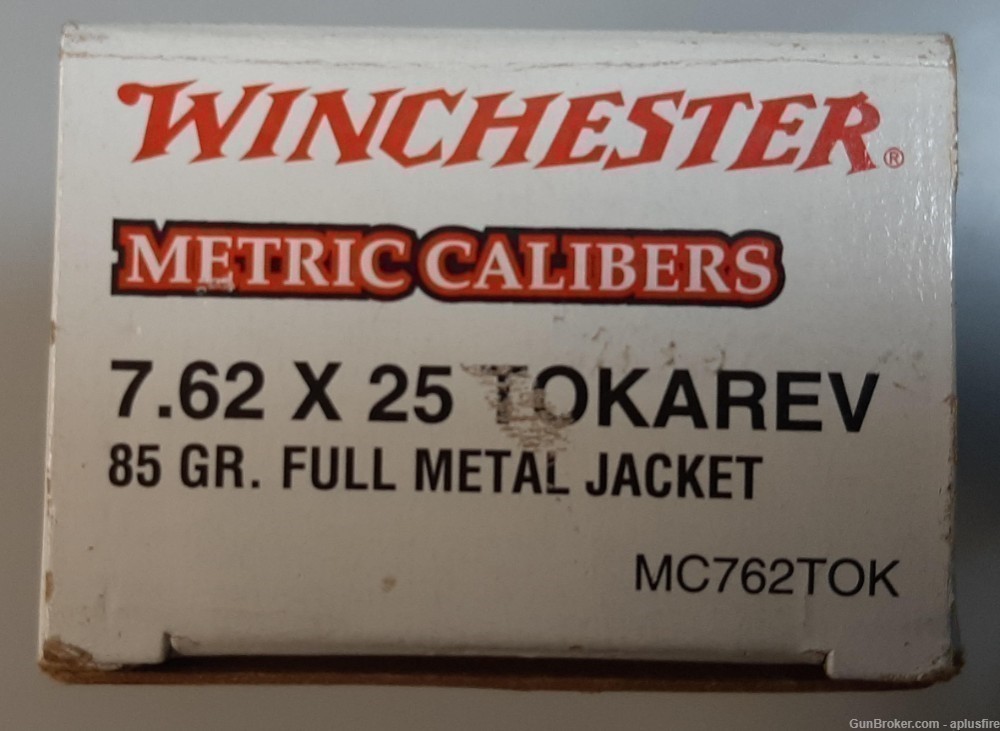 50rds Winchester 7.62x25 Tokarev 85gr FMJ-img-0