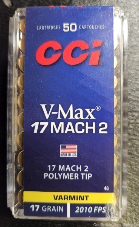 50rds CCI 17 Mach 2 V-Max 17gr Polymer Tip-img-0