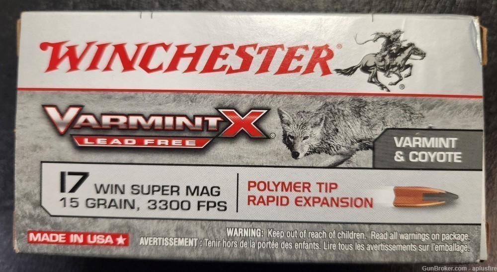 50rds Winchester 17 WSM 15gr Rapid Expansion Polymer Tip-img-0