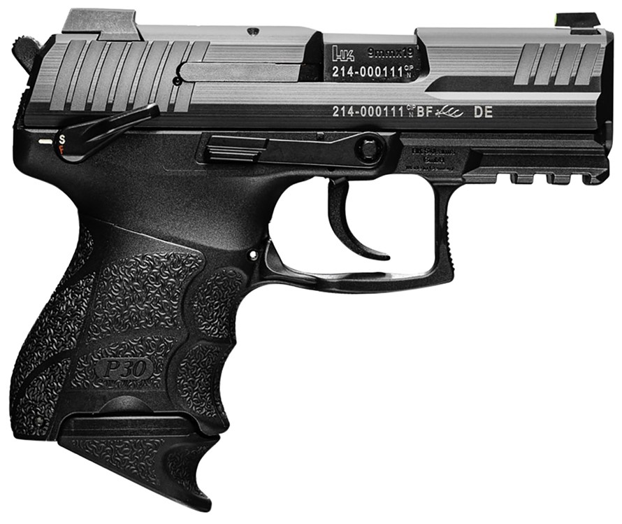 HK P30SK 9mm 3.27 12+1/15+1 Black Hammer-fired DA/SA Decocker 81000823-img-0