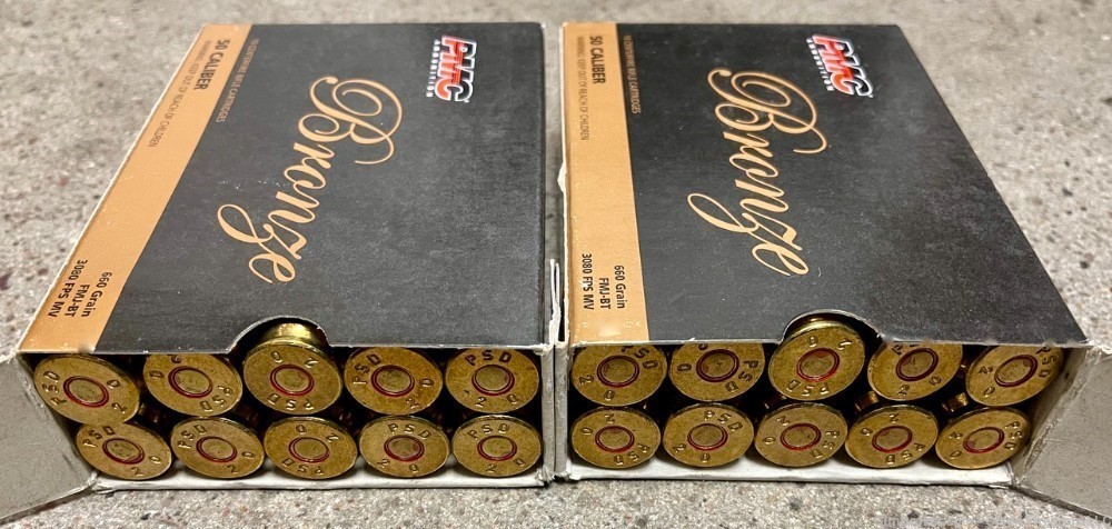 PMC BRONZE 50BMG 50A 660GR FMJ BT 20RD .50 BMG 20 Rounds of Ammunition !-img-1