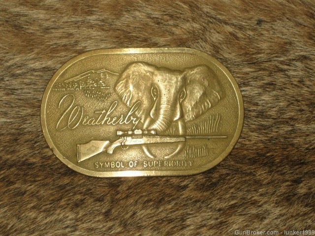 ATTENTION WEATHERBY COLLECTOR'S ! SOLID BRASS BELT BUCKLE MUST HAVE !!-img-0