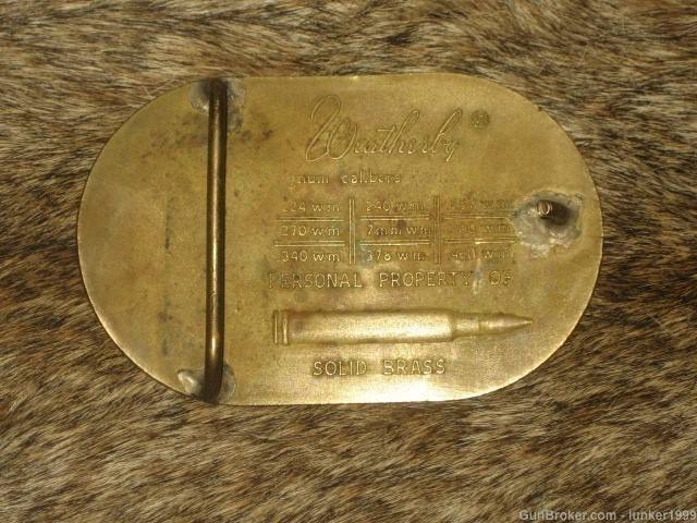 ATTENTION WEATHERBY COLLECTOR'S ! SOLID BRASS BELT BUCKLE MUST HAVE !!-img-1