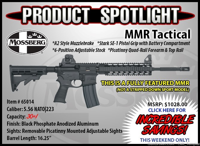 Mossberg MMR Tactical 65014 w Bushnell red dot TRS-25 sight & extra mags-img-1
