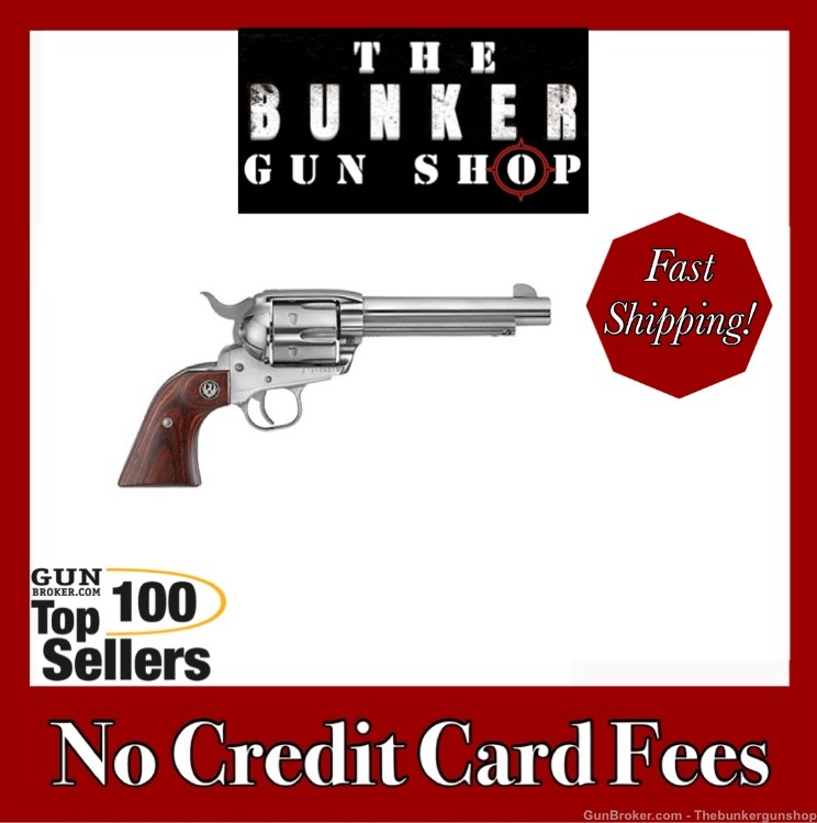 NEW! RUGER MODEL VAQUERO HIGH GLOSS STAINLESS REVOLVER .357 MAG 5108-img-0