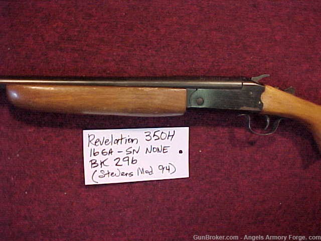 BK#296  Revelation Model 350H (Stevens Mod 94) 16 ga Shotgun-img-0