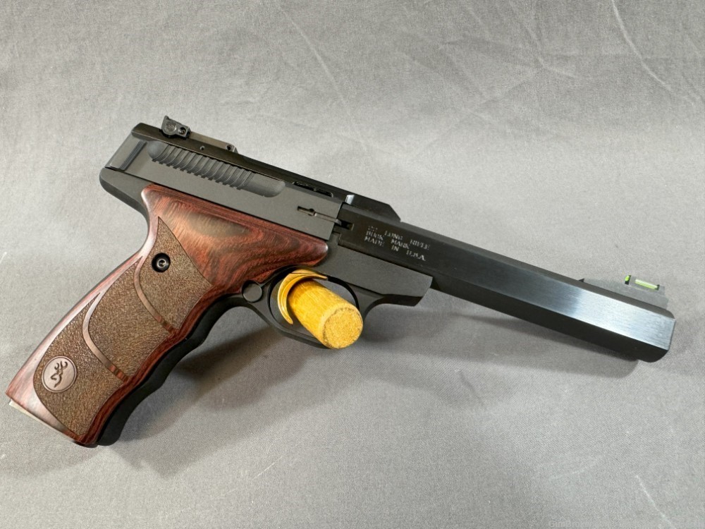 Excellent Browning Buck Mark - .22LR Semi Auto Pistol with Rosewood Grips-img-5