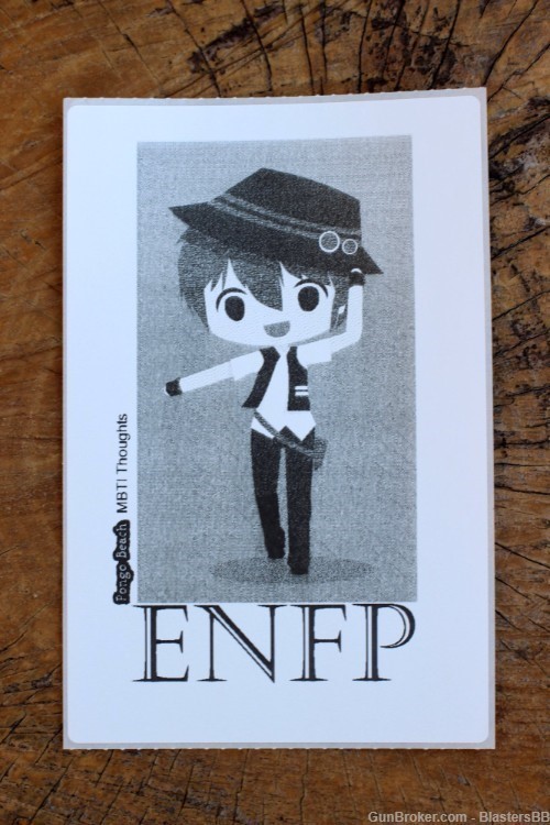 ENFP Boy B/W 4"x6" Thermal Sticker - Kawaii Anime Chibi - MBTI -Pongo Beach-img-2
