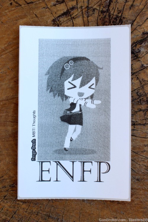 ENFP Girl B/W 4"x6" Thermal Sticker - Kawaii Anime Chibi -MBTI -Pongo Beach-img-2
