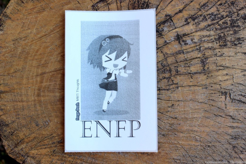 ENFP Girl B/W 4"x6" Thermal Sticker - Kawaii Anime Chibi -MBTI -Pongo Beach-img-0