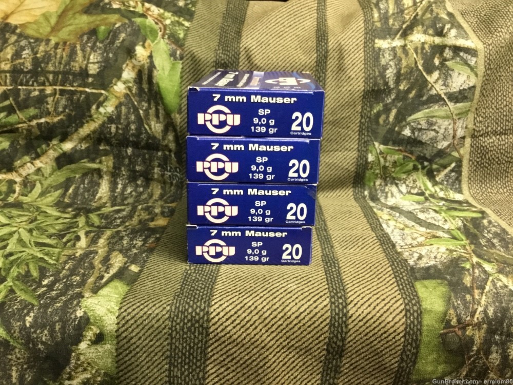 PPU 7 MM Mauser 139 gr. Ammo 80 rounds -img-0