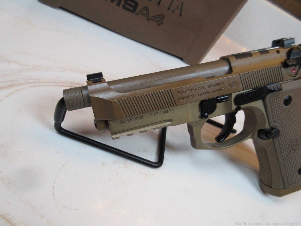 Beretta M9A4GM Centurion 9mm FDE opticready 3-18rd mags 4.8" threaded DA/SA-img-3