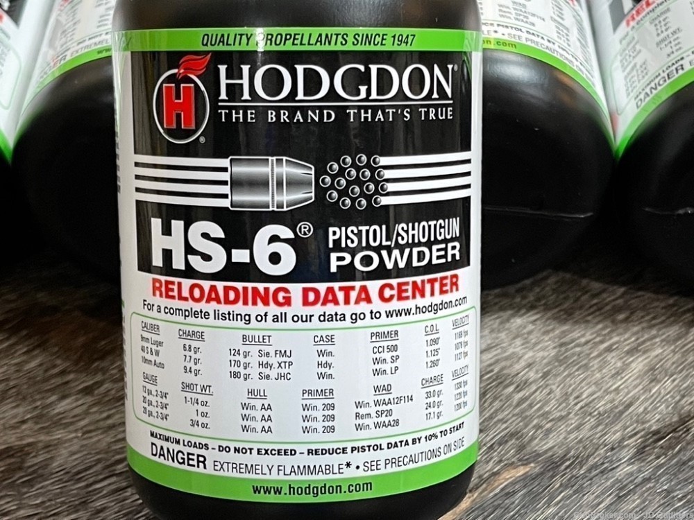 NEW 5LB OF HODGDON HS-6 POWDER IN 1-LB BOTTLES HS6 HS 6-img-1
